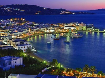 the port of mykonos in the cyclades SMALL